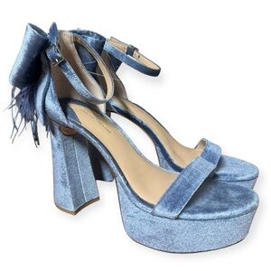 ANTONIO MELANI Blue Velvet Platform Heels